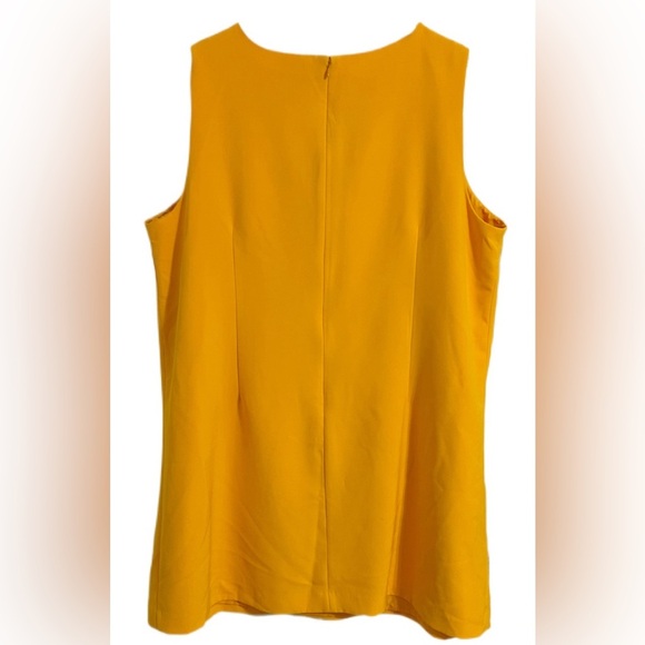 Victoria Beckham 3X Dress Yellow Sleeveless Shift Tulip Applique Retro Mod Style - Picture 3 of 9
